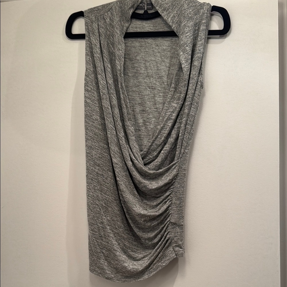 Gray Draped Sleeveless Top